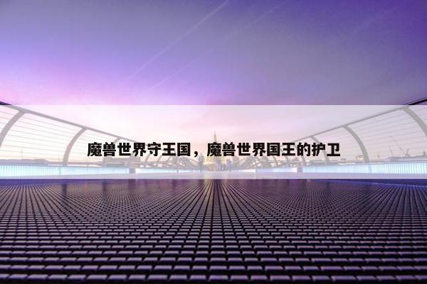 魔兽世界守王国，魔兽世界国王的护卫
