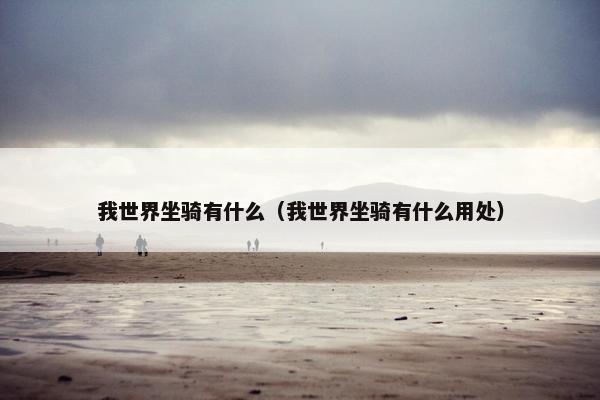 我世界坐骑有什么（我世界坐骑有什么用处）