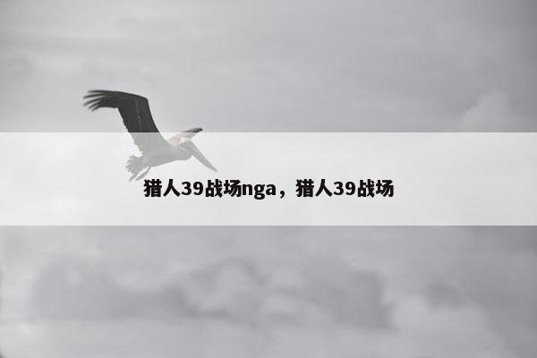 猎人39战场nga，猎人39战场