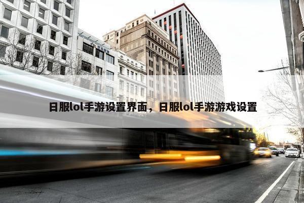 日服lol手游设置界面，日服lol手游游戏设置