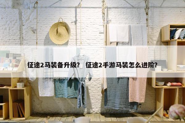 征途2马装备升级？ 征途2手游马装怎么进阶？