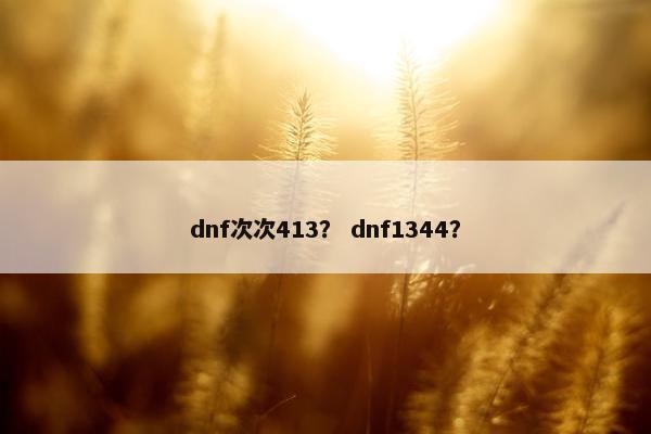 dnf次次413？ dnf1344？