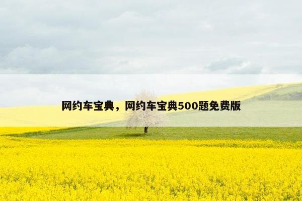 网约车宝典，网约车宝典500题免费版