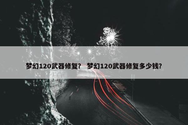 梦幻120武器修复？ 梦幻120武器修复多少钱？