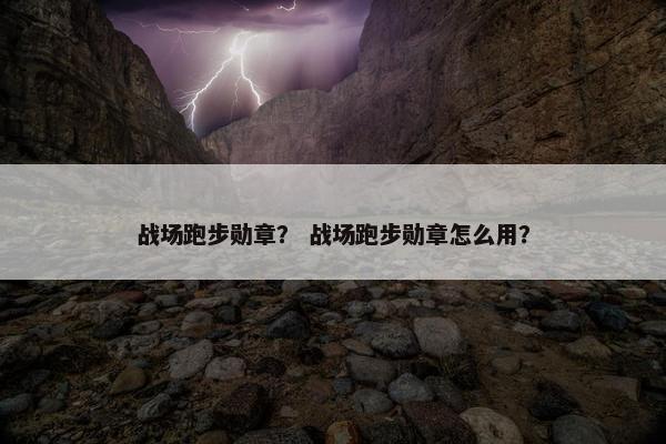 战场跑步勋章？ 战场跑步勋章怎么用？