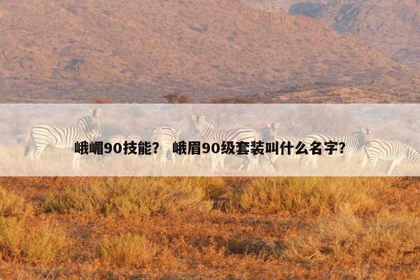 峨嵋90技能？ 峨眉90级套装叫什么名字？