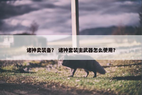 诸神卖装备？ 诸神套装主武器怎么使用？