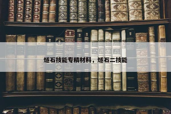 燧石技能专精材料，燧石二技能